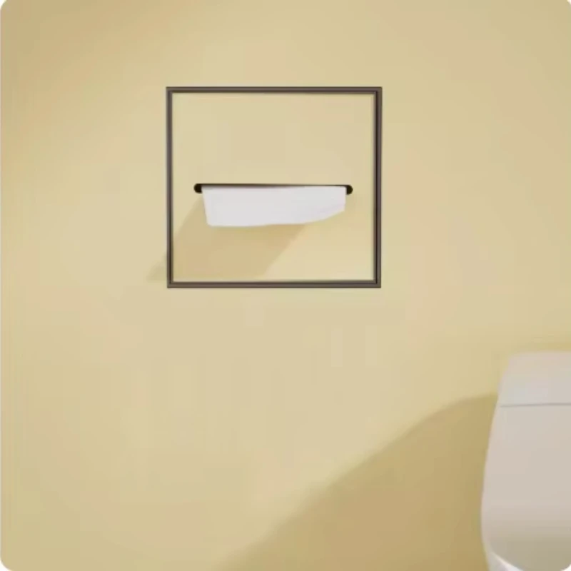 

304 stainless steel embedded wall-mounted tissue box dispenser toilet paper holder storage niche mobile phone holder