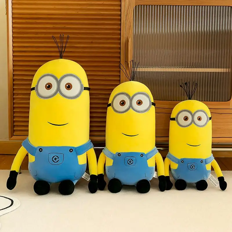 [In Stock] Cute Minions Movie Characters Yellow Plush Toys Bob Stuart In Jeans Soft Dolls Toys & Hobbies Christmas Birthday Gift