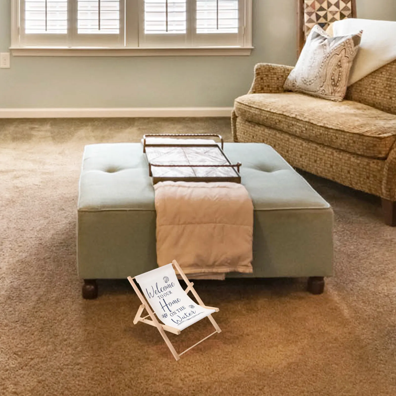 

Большое деревянное пляжное кресло в средиземноморском стиле, декор с толстыми полосами, прибрежный дизайн, украшение для дома, офиса, рабочего стола, в морском стиле