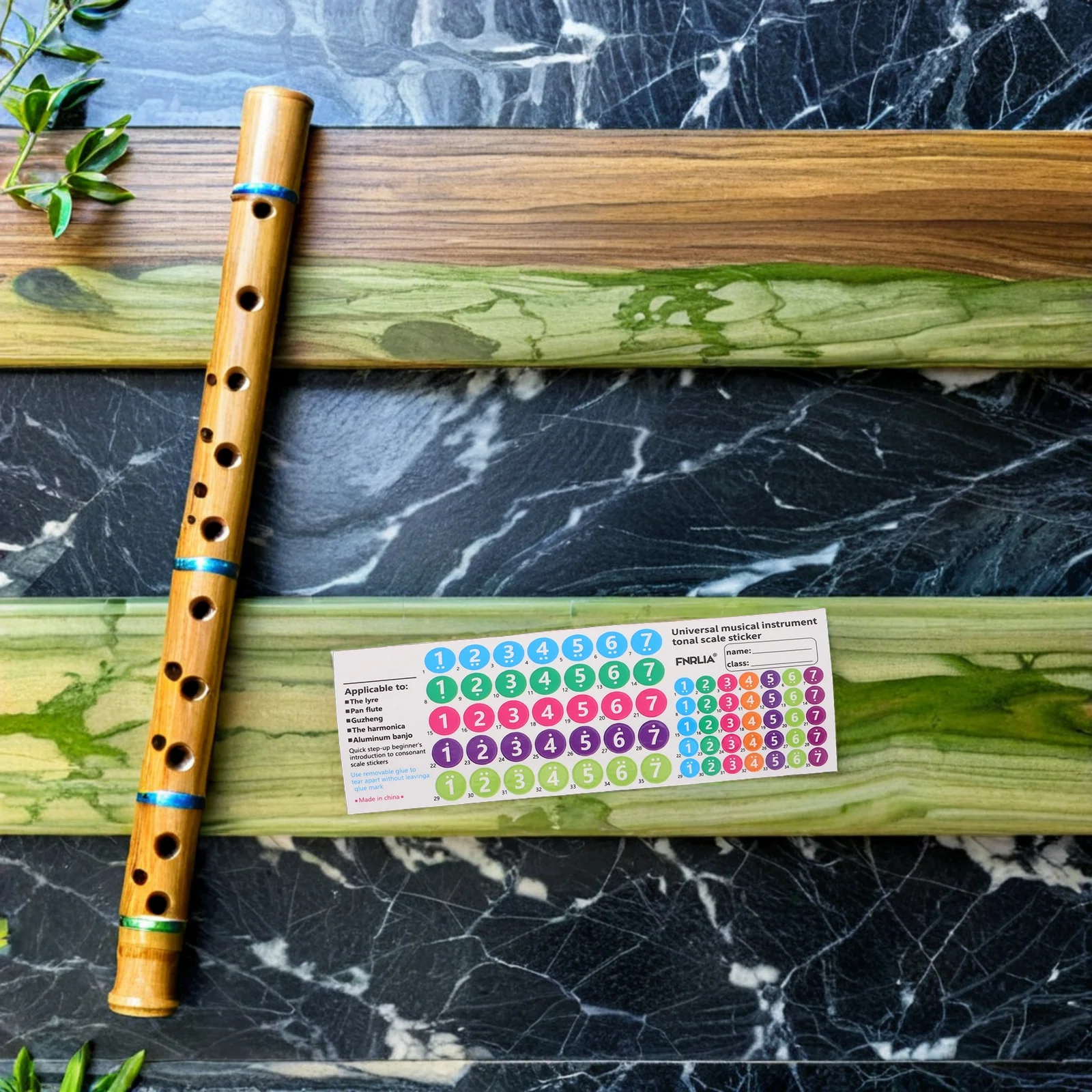 

5pcs Pan Flute Note Stickers 18/16 Tube Compatible Beginner Learning Labels For Kids Music Practice Tool Flute Scale Stickers