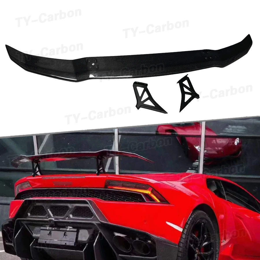 Echter Trockener Carbon-Heckflügel mit Kofferraumverkleidung für Lamborghini Huracan LP610 LP580 2014-2018 Auto-Karosserieteile