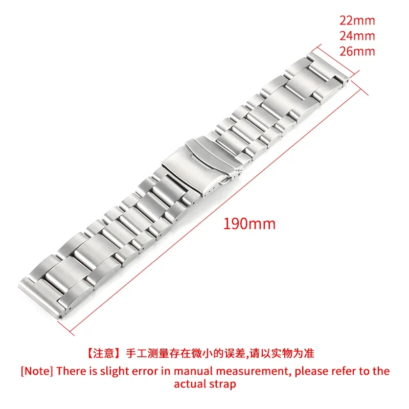 For Panerai Watchbands Pam441 Pa111 Series Men's Thickening Steel Belt Stainless Steel Butterfly Folding Buckle Accessories