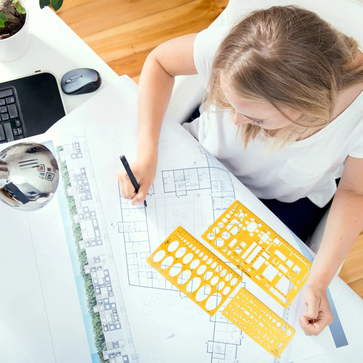 3 قطعة مجموعة الهندسة قالب رسم حاكم للعمل المدرسي بناء التصميم الداخلي أداة صياغة