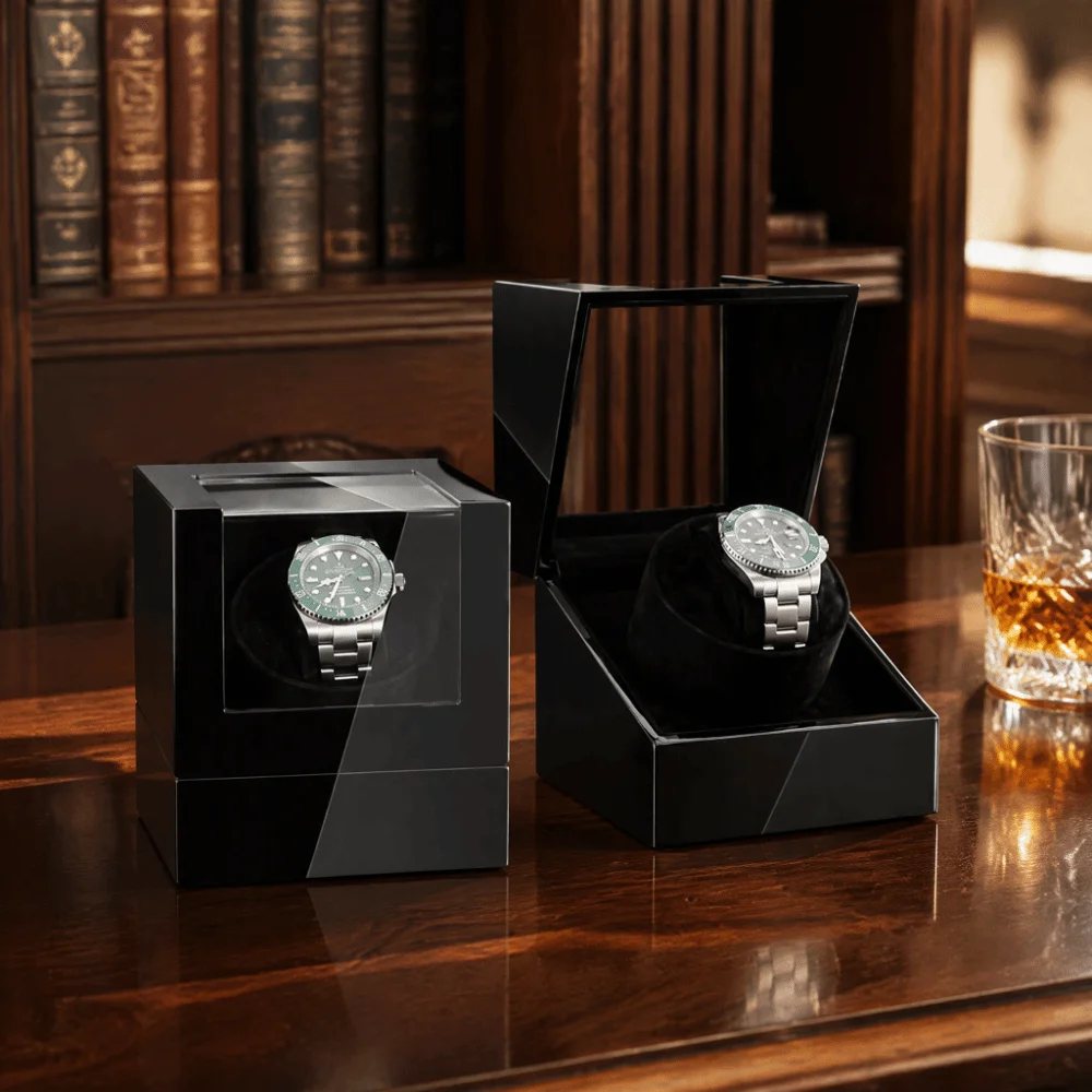 Silent Motor Single Watch Winder Ultra Quiet Storage Automatic Watch Winder Wooden Watch Display Mechanical Watch Winder