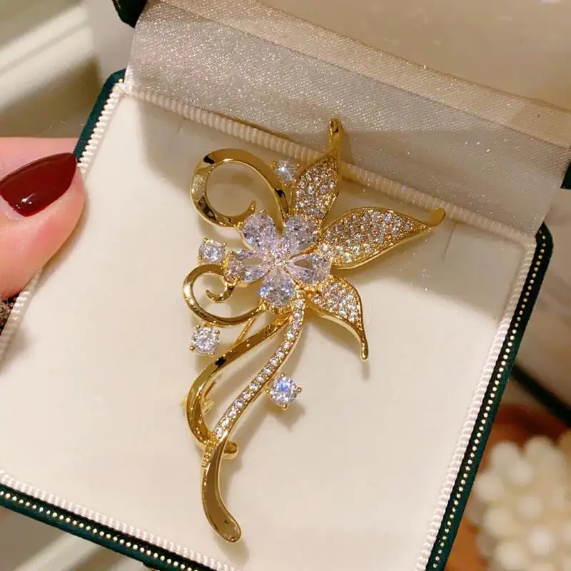 أزياء حجر الراين بوهينيا زهرة دبابيس للنساء الملابس معطف مجوهرات اكسسوارات الهدايا #2