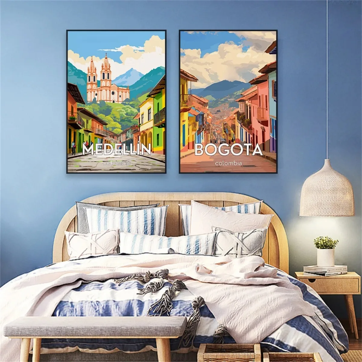 Retro Landscape Prints Colombia Bogota Travel Canvas Painting Medellín Poster Wall Art Bedroom Reading Room Decoration