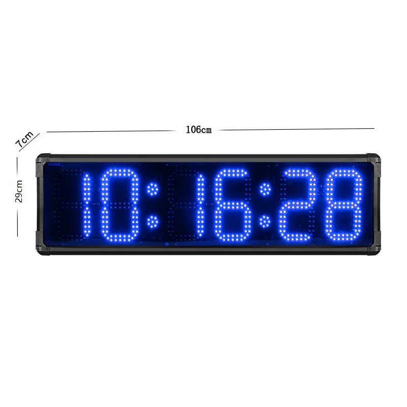 

Заводской 8-дюймовый большой экран, односторонний синий цифровой дисплей, светодиодный цифровой таймер, уличные часы для бега, марафона, гоночные часы