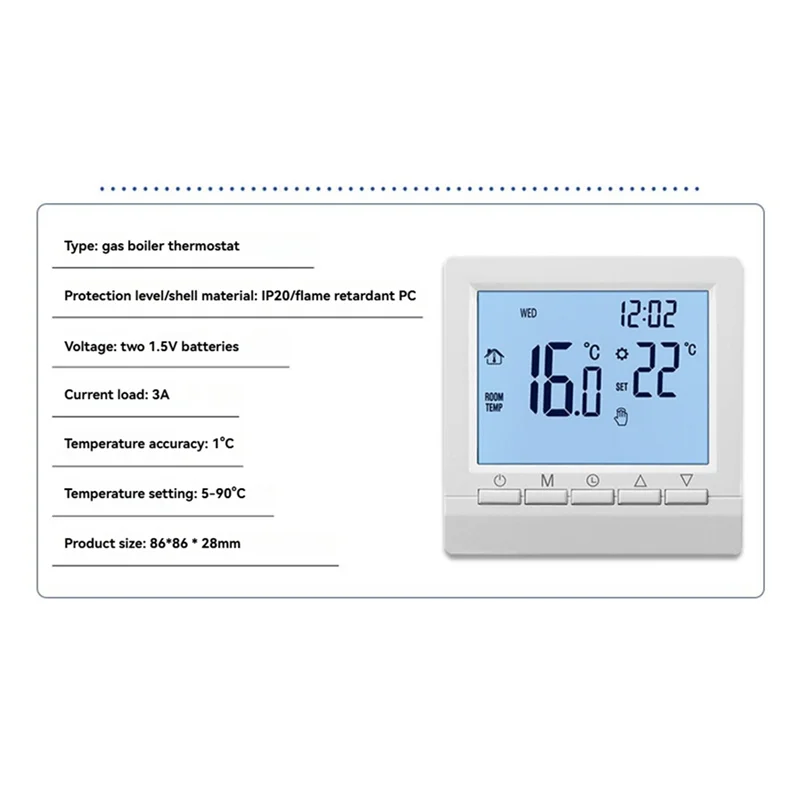 BAAG-ترموستات تسخين الأرضية، ترموستات ذكي، شاشة عرض رقمية، غلاية، تحكم في تسخين أرضية المياه للمنزل