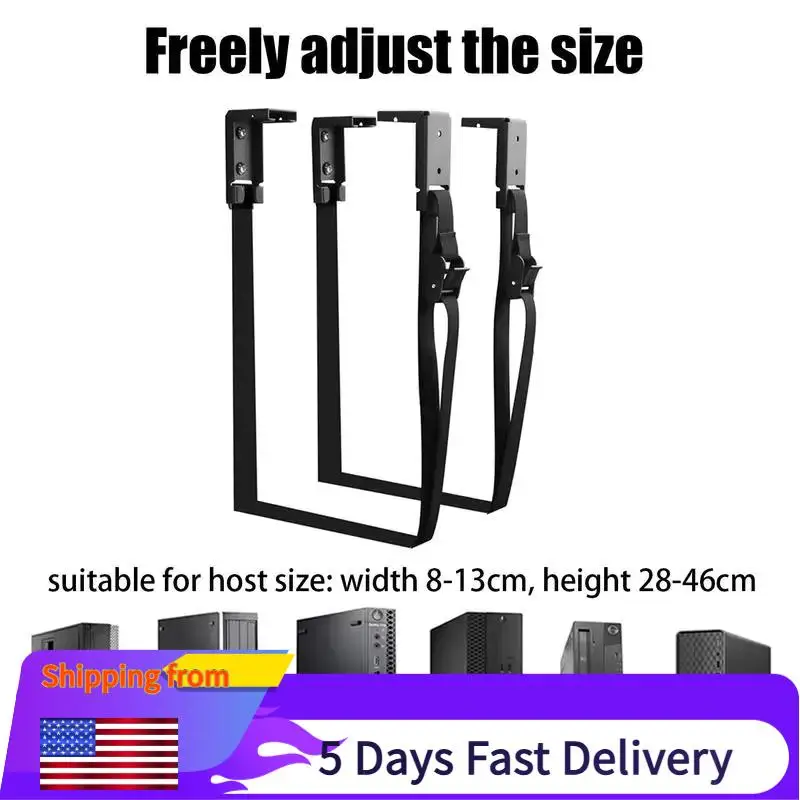 

PC Mount Case Holder Universal Under Desk Wall Side CPU Stand Adjustable Computer Mainframe Hanger Host Box Bracket Storage Rack