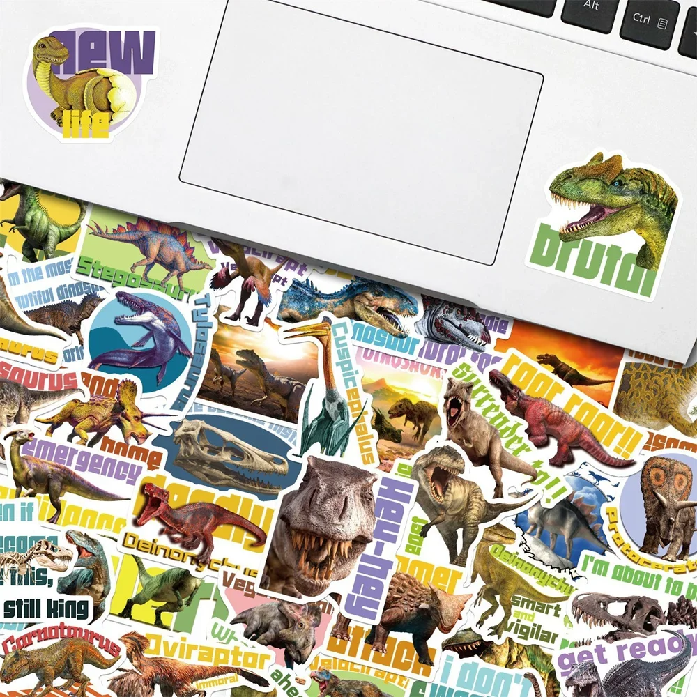 10/30/50PCS Realistic Dinosaur Cartoon Gift Sticker For Toys Luggage Laptop DIY Cup Skateboard Fridge Notebook Guitar Wholesale