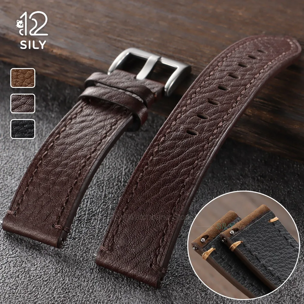 20/22mm Schnellverschluss Universal Kalbsleder Uhrenarmband für Herren und Damen Sportarmband Zubehör für Huawei