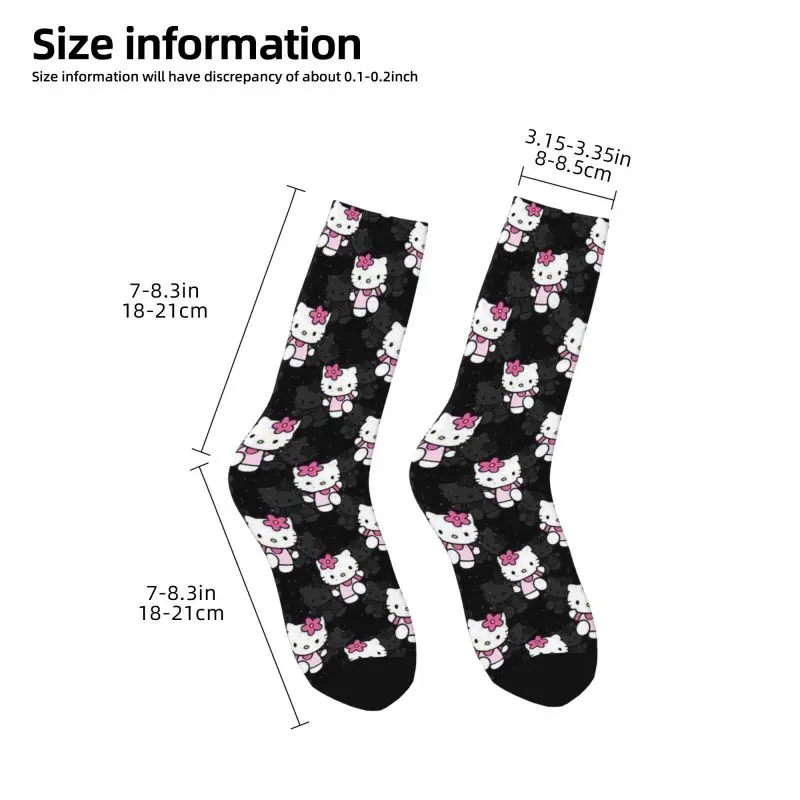 Novelty Mens Sanrio Hello Kitty Dress Socks Unisex Comfortable Warm 3D Printing Crew Socks