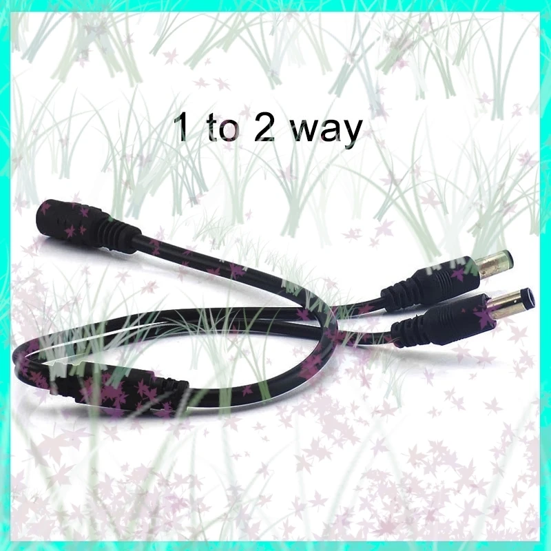 

1/2/5pcs 1 Female to 2 Male Splitter 5.5*2.1mm Plug Connector Cable 12V DC Power Jack Adapter Supply for CCTV Led Strip Lamp E3