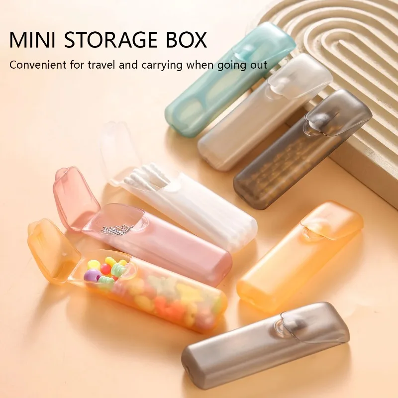 Mini Toothpick Storage Box with Lid Toothpick Box Portable Travel Floss Organizer Cotton Swab Dispenser Toothpick Dispenser image 5