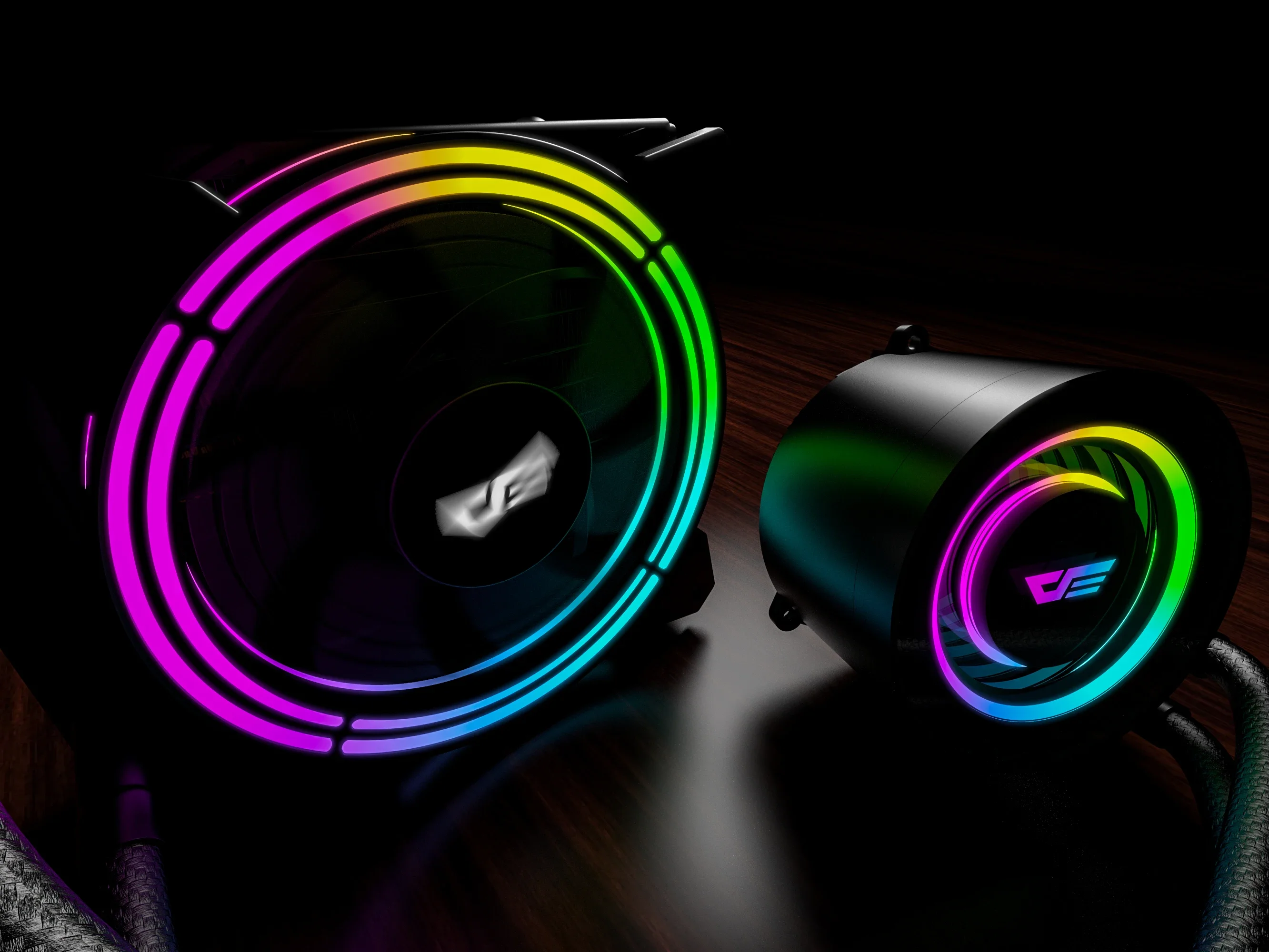 Darkflash Cool Design Computer Wasserkühlung Gaming Gehäuse Flüssiges CPU-Kühler-Kit PC-Lüfter mit RGB-GPU-Lüftern