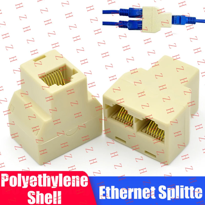 

U+ RJ45 Ethernet Splitter Adapter LAN Network CAT5E Y 3 Ports Coupler Cable Joiner【Wholesale private message sellers】