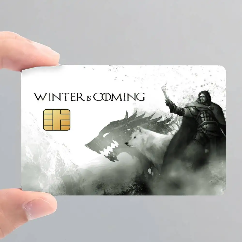 TV Series G-GaMe-E of T-ThRoNEs-S Card Stickers for Bank Access Protective Waterproof Film Cover Sticker Surprise Gift
