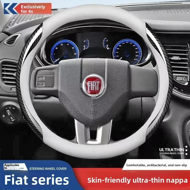 

Leather Car Steering Wheel Cover for Fiat Toro Ducato Strada 600 Panda 500e 500x Argo Punto Abarth Sixteen Mobi Qubo Accessories