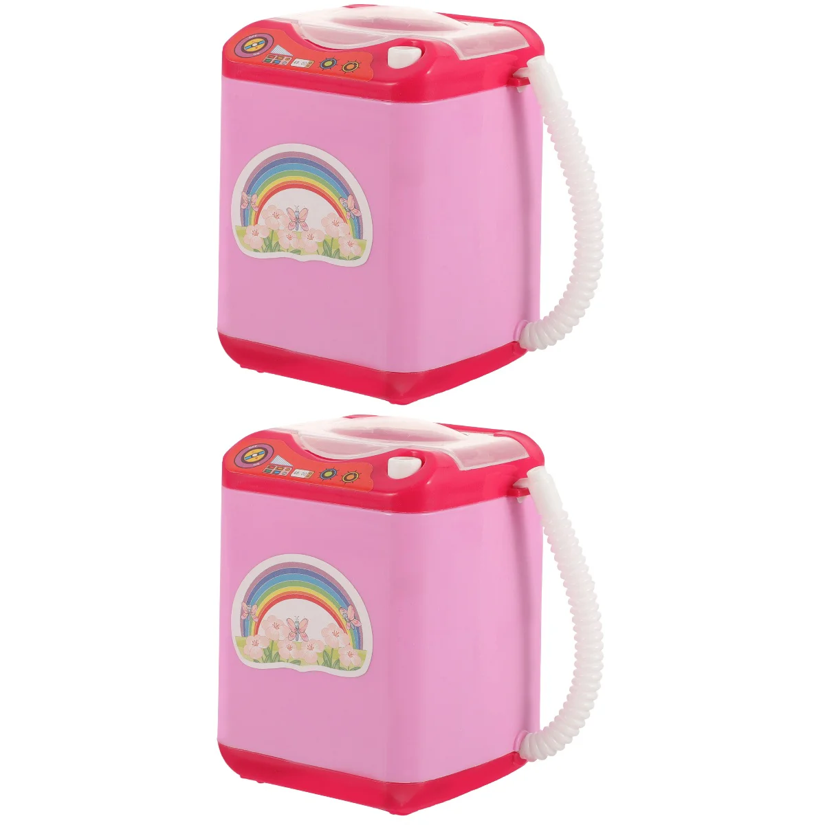 2 PCS Toy Washing Machine Simulated Puff Creative Power Washer Cute Kids Plaything Plastic Portable Small Child Toys