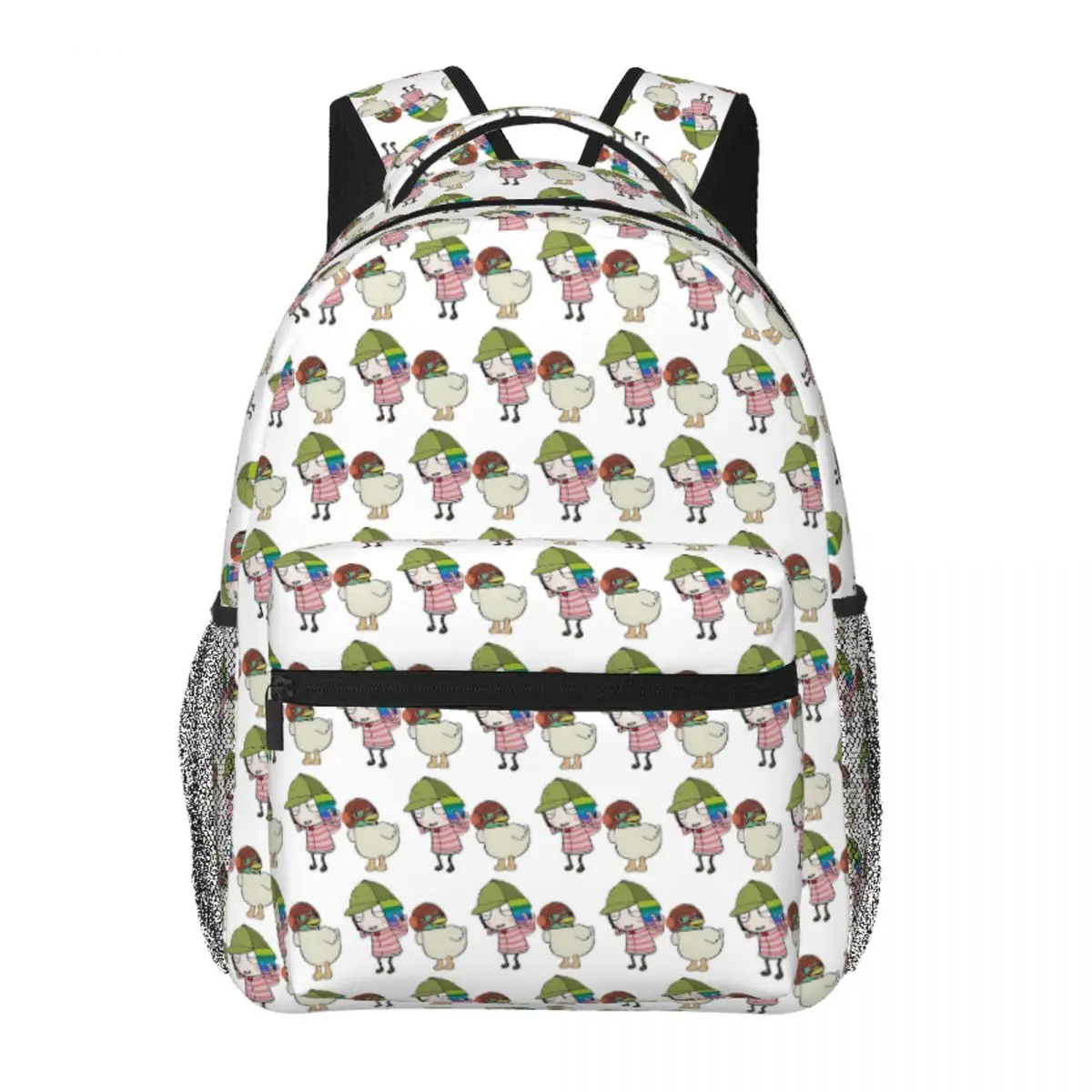 

Vintage Girl Pet Little Her Duck Cute And Cartoon Friend Backpack Student Boys Girls BookBag School Bag Computer Shoulder Bags