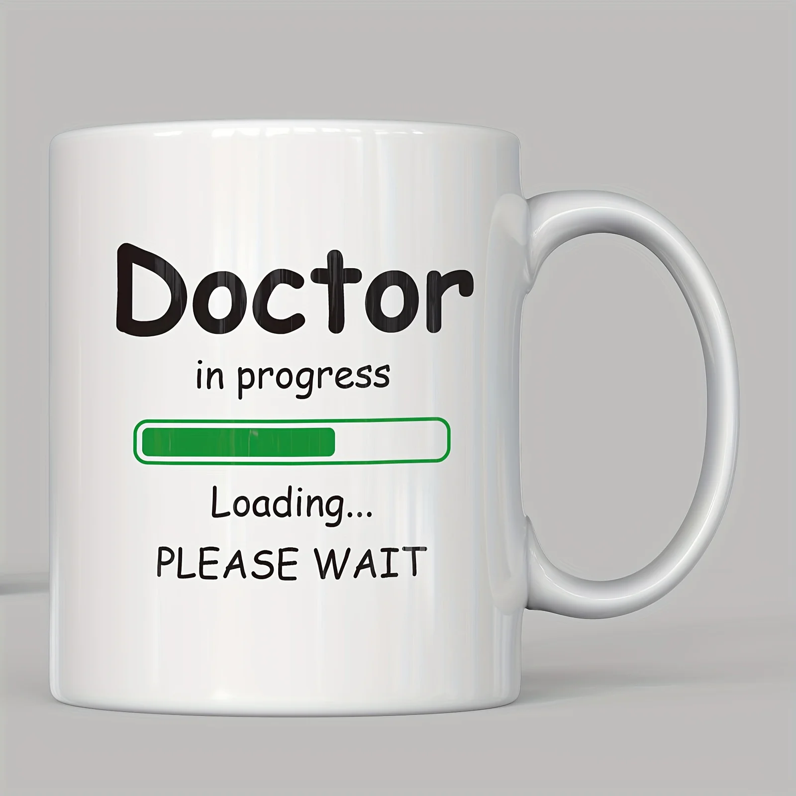 Doctor In Progress Loading Bar Ceramic Mug Funny Text Print 11oz Coffee Tea Cup Gift For Medical Student Future Doctor