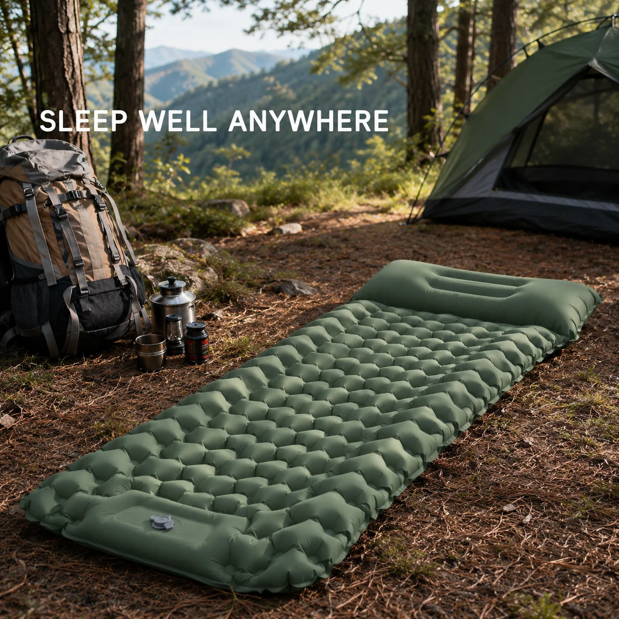 Inflatable Camping Mats Air Mattress With Pillow Outdoor Tourist Sleeping Pad Self-Inflating Mattress For Hiking Climbing