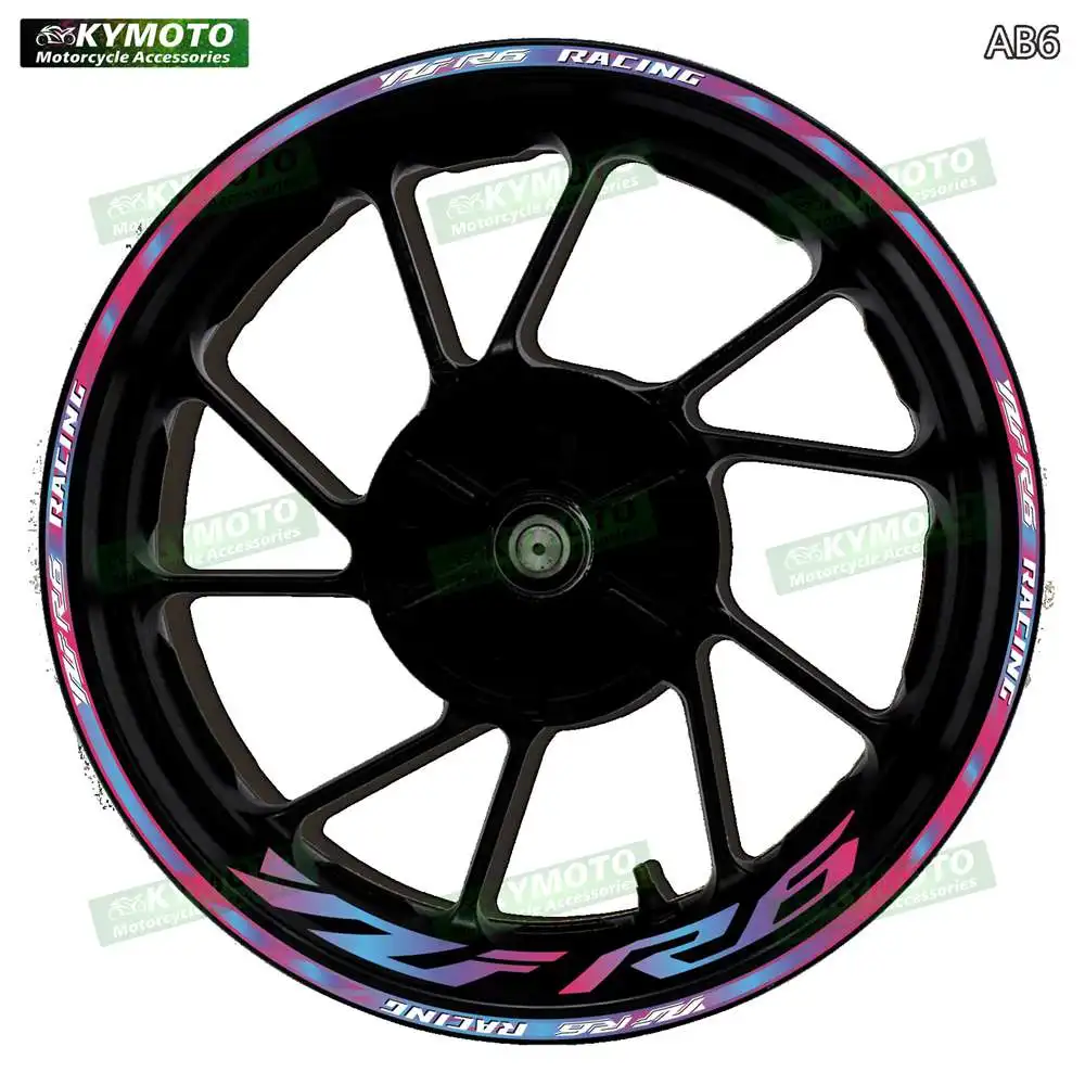 For YZF R6 R 6 motorcycle accessories 17-inch front and rear wheel stickers fairings and wheel hub gradient decals