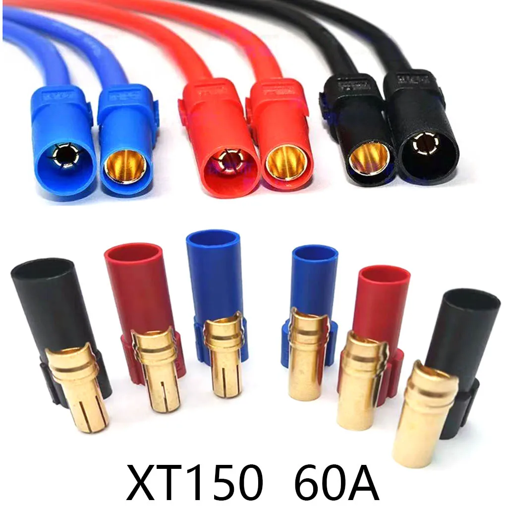 3-Color XT150 High Current Motor Connector Plug Extension Cord, Suitable for Male/Female Banana Bullets of RC Model Drones