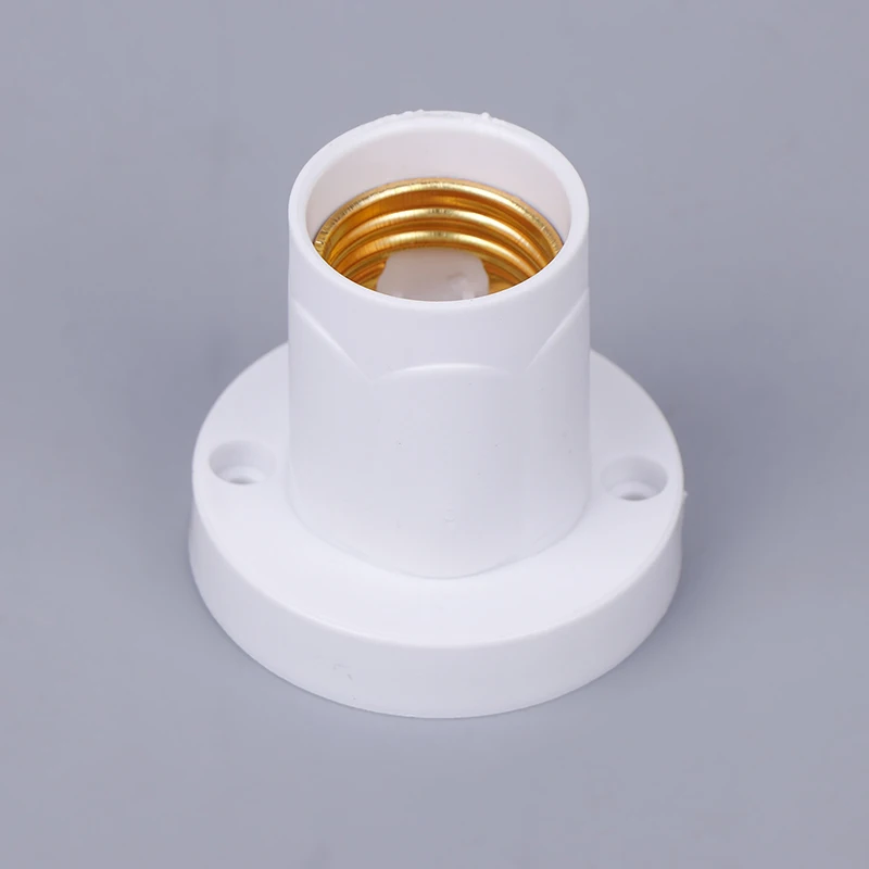1pcs Rotatable Straight Oblique E27 Lamp Holder 10A Flat Screw Led Lighting Bulb Head Base 230V White