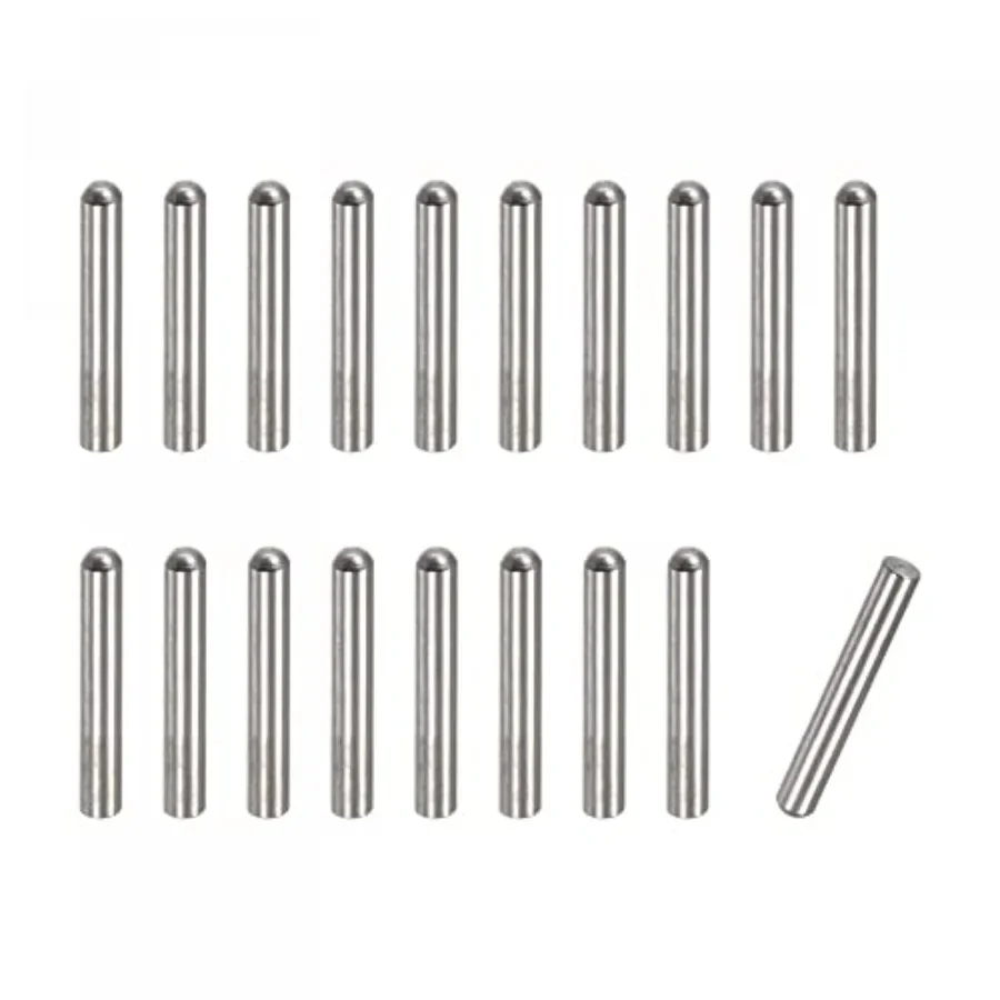 Dowel Pins, 20pcs 304 Stainless Steel Round Head Flat Chamfered End Dowel Pin Bunk Bed Pins Shelf Pegs Support Shelves Fasten E