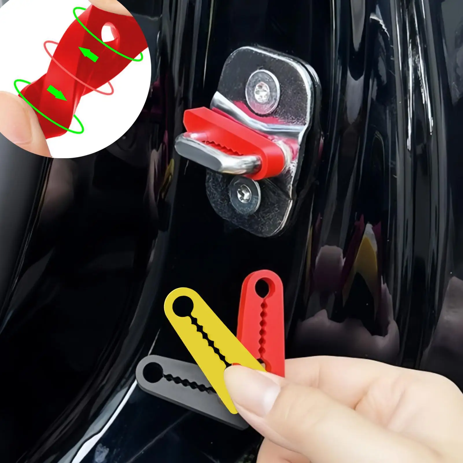 Weiche Silikon-Autotürschloss-Dämpferpads, Stoßdämpfer, Geräuschdämpfung, Schalldichte Dichtung, Schutzaufkleber, Auto-Zubehör
