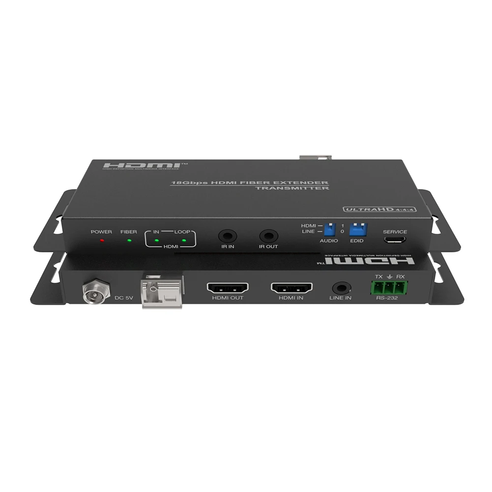 High Definition Multimedia Interface Fiber Extender 4k@60hz 4:4:4 2.0 1000m Distance IR EDID