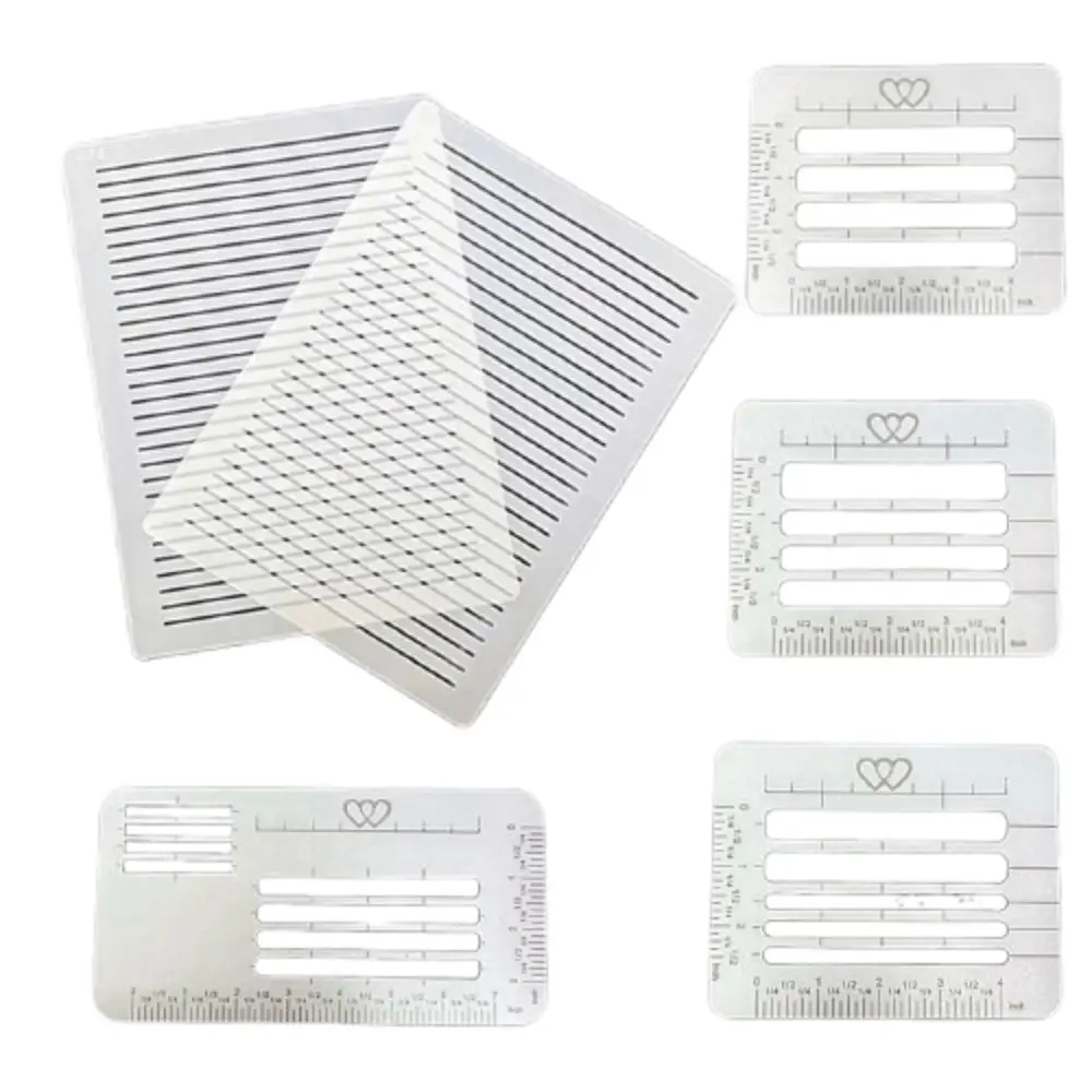 

4/6Pcs DIY Templates Ruler Multi-use Precision Writing Guide Envelope Template Durable Lines Letter Card Templates Office