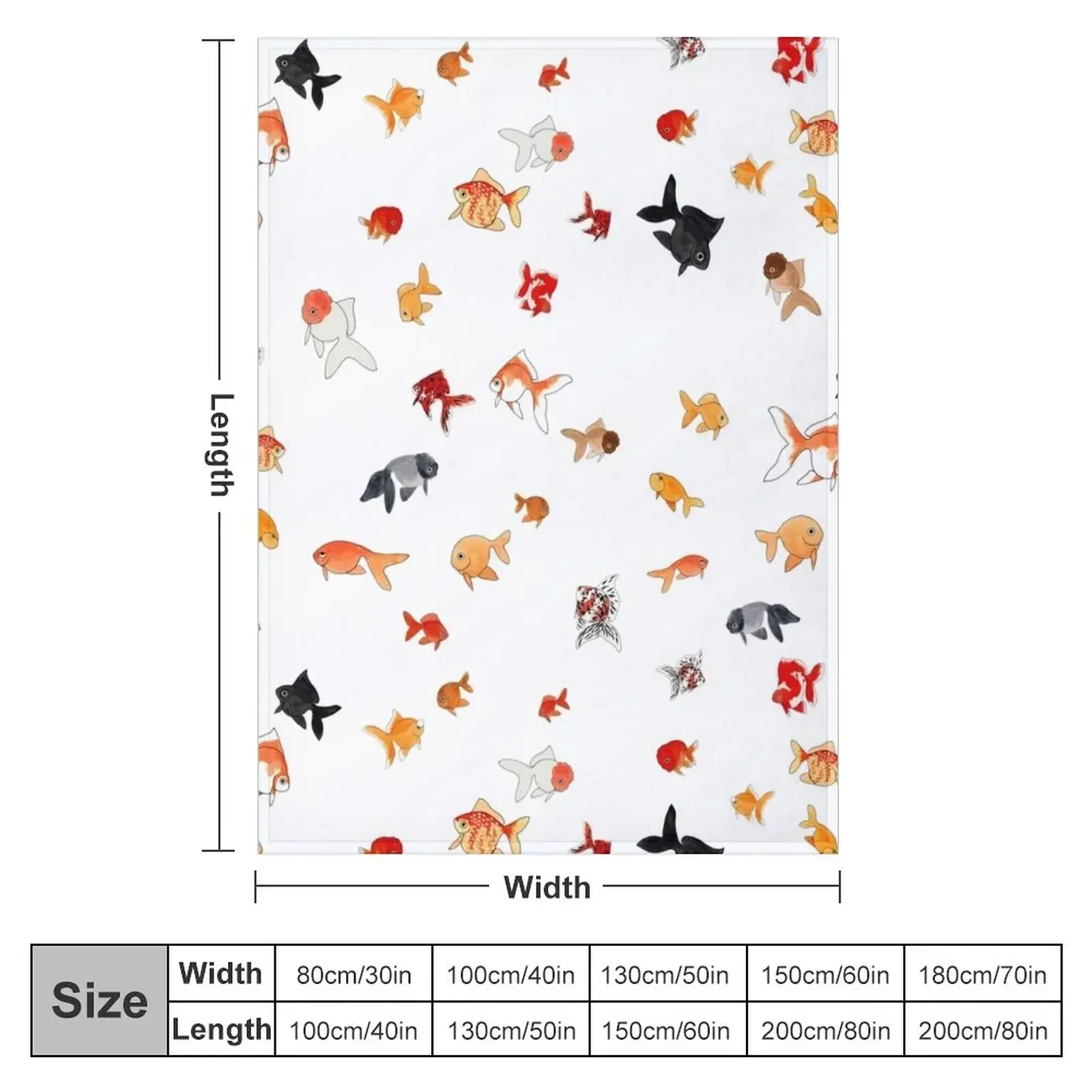 Fish fancy Throw Blanket couch cozy soft plush fuzzy picnic outdoor blanket