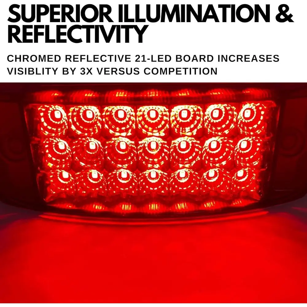 数量10個 赤色 6インチ 21LED サイドマーカー クリアランスライト 長方形 12V トラック トレーラー キャンピングカー ボート マリン 6x2 長方形 表面実装 [S]