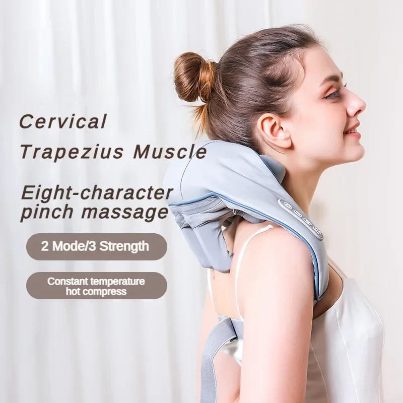 

New Portable Mini Relaxer Dredge Kneading Smart Electric Wrap Heated Trapezius Muscle Neck Multifunctional Shiatsu Massage Shawl