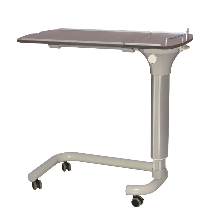 

CB25 Medical Furniture Wood Material Top Board Revolving Height Adjustable Patient Eating Food Hospital Bedside Tables