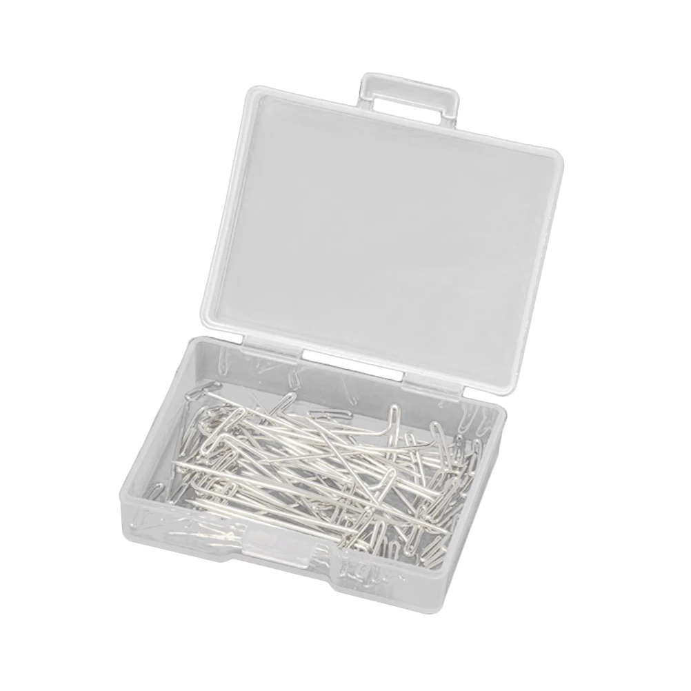 

50pcs Stainless Steel Positioning T-Pins 53mm Model T-Pin Set for Jewelry Display Craft Blocking with Plastic for Tailors