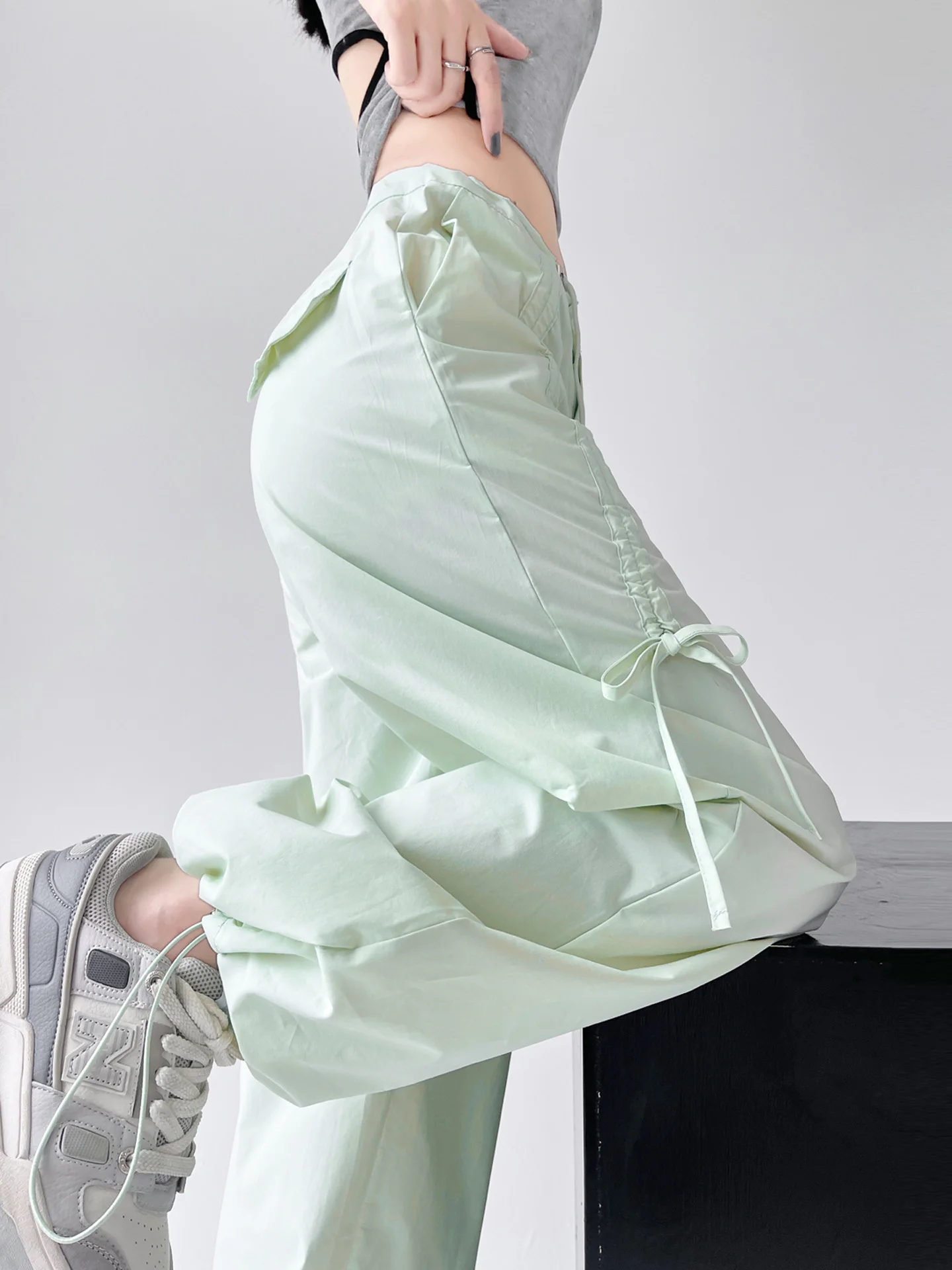 

Ice Silk Wide Leg Pants Women's Summer 2026 New High Waist Slimming Loose Casual Straight Cut Dry Fast Long Trousers