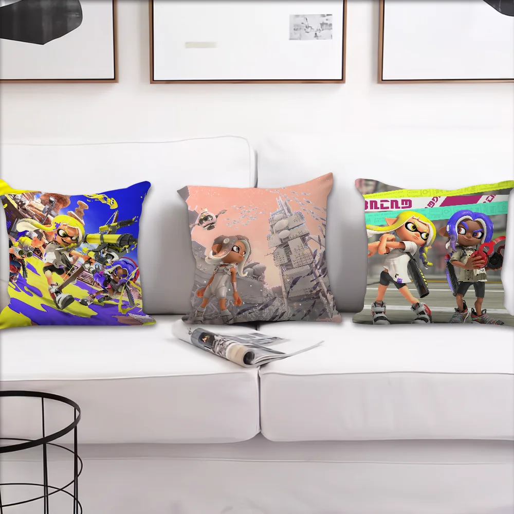 cushion cover Pillow 3 Case Room S-Splatoon Bedroom Sofa Game Living Backrest Car Square Headboard