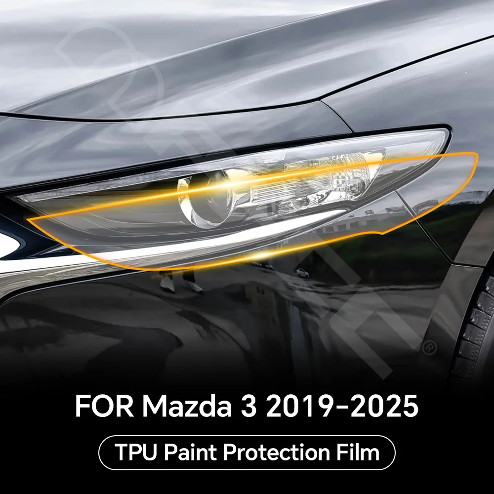 

For Mazda 3 2019-2025 Headlight Rearview B C Pillars Clear Bra TPU Protection Film Pre-cut PPF Anti-scratch Resistant Invisible