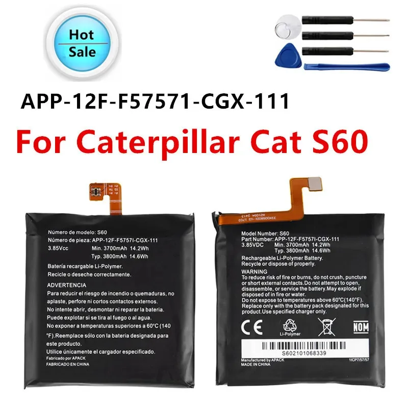 

Battery 3800mah For Caterpillar Cat S60 APP-12F-F57571-CGX-111 Phone Battery batteries Bateria + Tools