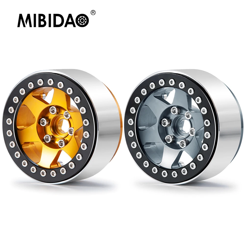 

MIBIDAO 2.2 Inch Aluminum Alloy Beadlock Wheel Rims Hub 25mm for Axial Wraith 90048 RR10 TRX-4 1/10 RC Crawler Car Model Parts