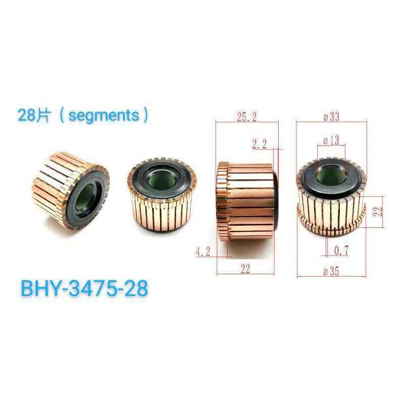 5pcs 33*13*22(25.2)*28P Copper Bars Alternator Electric Motor Commutator BHY-3475-28