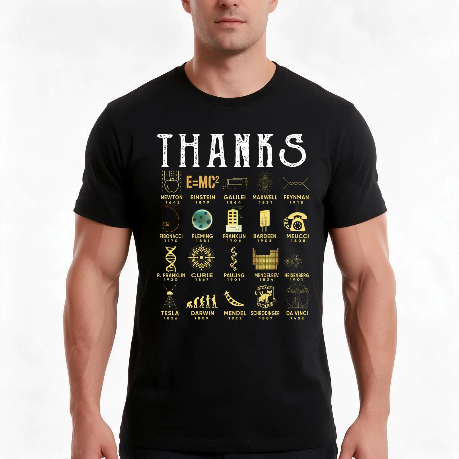 Thanks Scientists T-Shirt Summer Casual Cotton Tee Oversized Streetwear Tops Vintage Graphic Print Loose Fit Short Sleeve