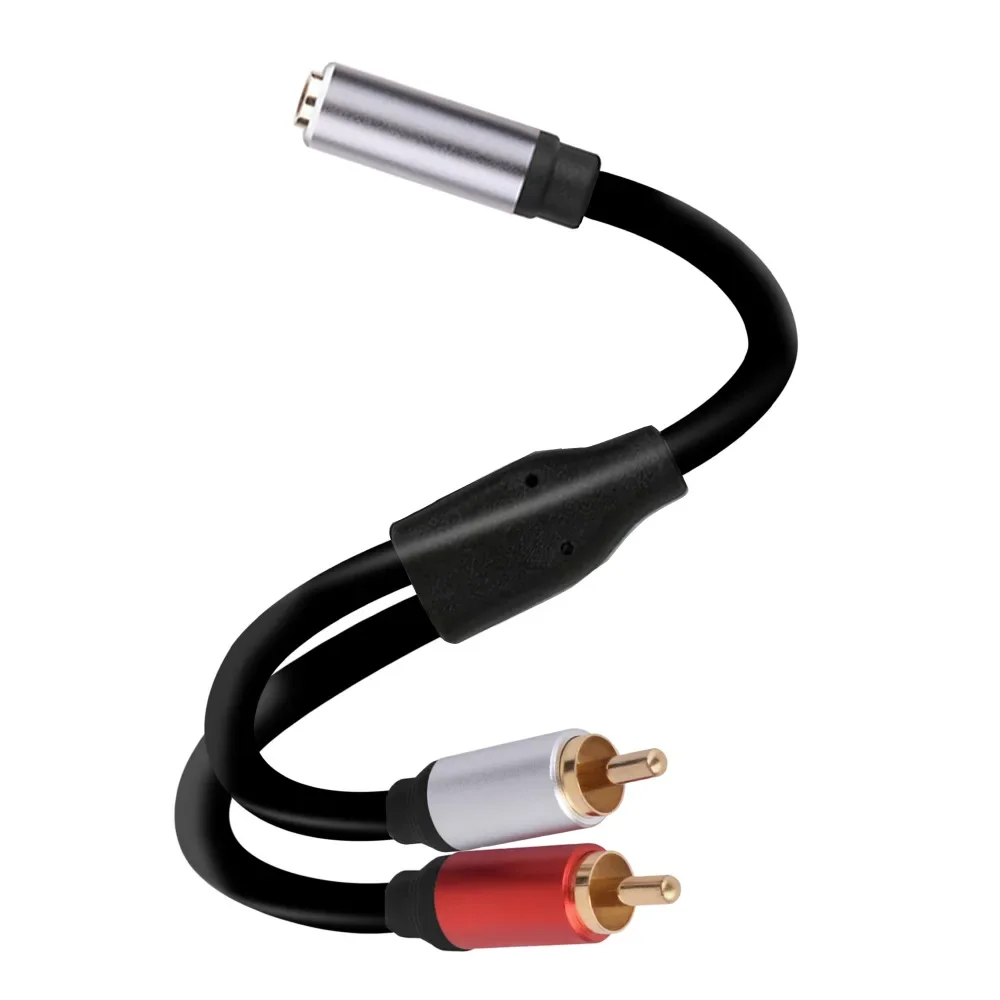 Kabel Stereo 3.5 RCA Y 2RCA męski do 3.5mm żeński przewód Audio Adapter gniazda Jack AUX do komputera MP3 głośnik do telefonu kino domowe DVD