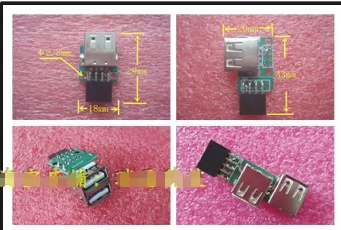 لوحة أم 9/19-pin تحويل ثنائي المنفذ USB رئيس 2.0/3.0 أنثى المقبس موسع متصل U القرص DOM