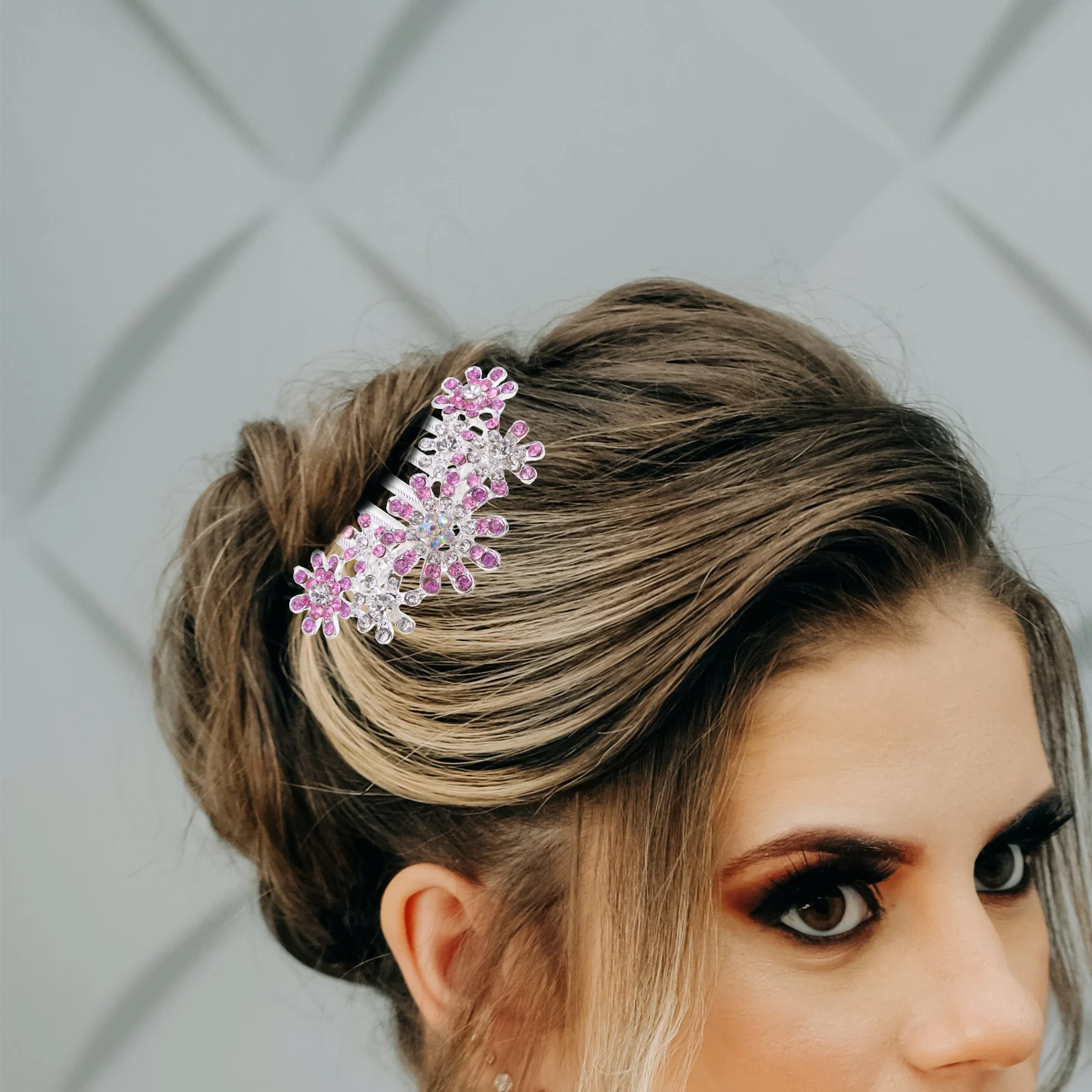 

Очаровательная женская расческа, зажим, разноцветный кристалл, горный хрусталь, цветочный дизайн, легко для всех стилей волос, свадебные аксессуары для волос