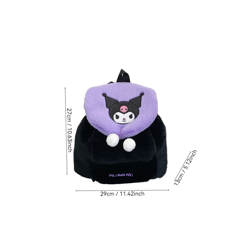 Sanrio Kuromi Melody Cartoon Cute Puppy Plush Flip Backpack Women\'s Casual Large Capacity Cute kawaii Cartoon School Bag Mochila