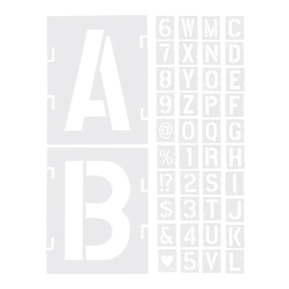 

42Pcs Spray Painting Stencils Alphabet Number Templates Plastic Reusable Letter Stencils for Wood Wall Crafts Decor